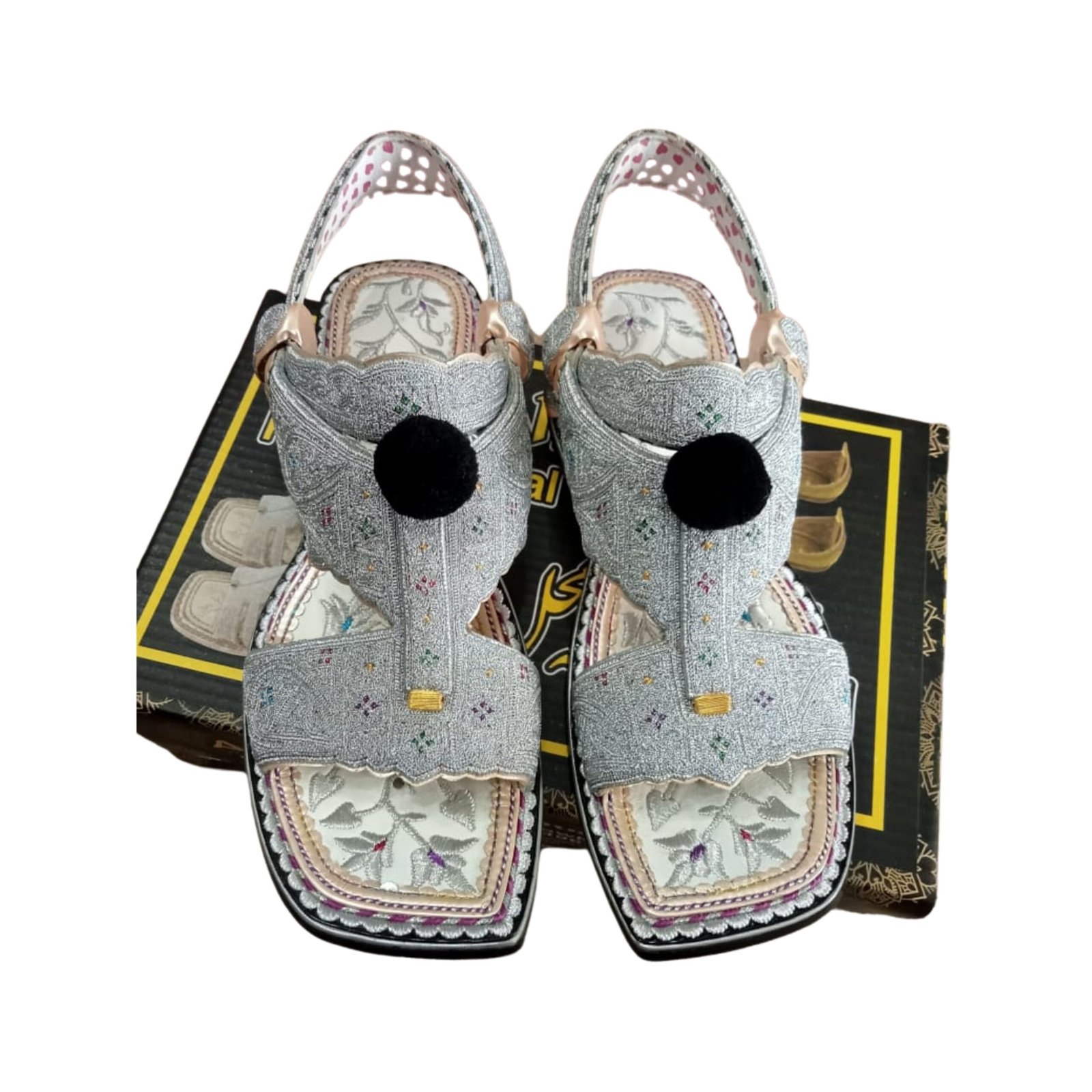 Untitled design (8) Handmade White Kohati Chappal – Traditional Design - Image 1